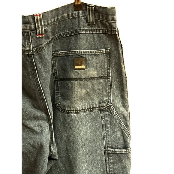 Vintage Craftsmen Medium Wash Cargo Pants 42 x 32 Painter Carpenter Paper Tag - Picture 3 of 3